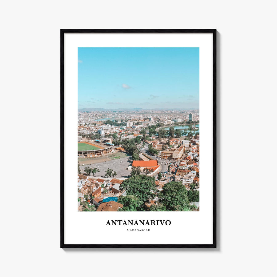 Antananarivo colorful classic poster of Madagascar – vertical wall art, unframed print shown in interior mockup