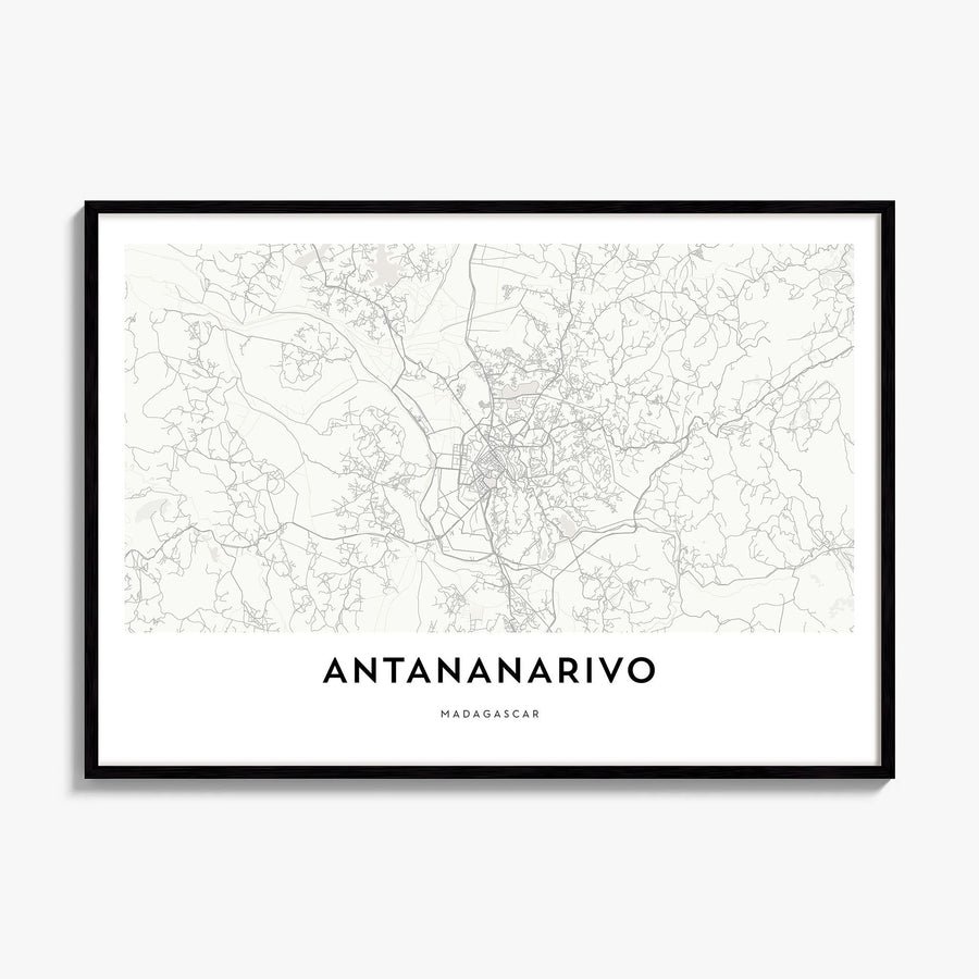 Antananarivo Map Poster, framed poster mockup