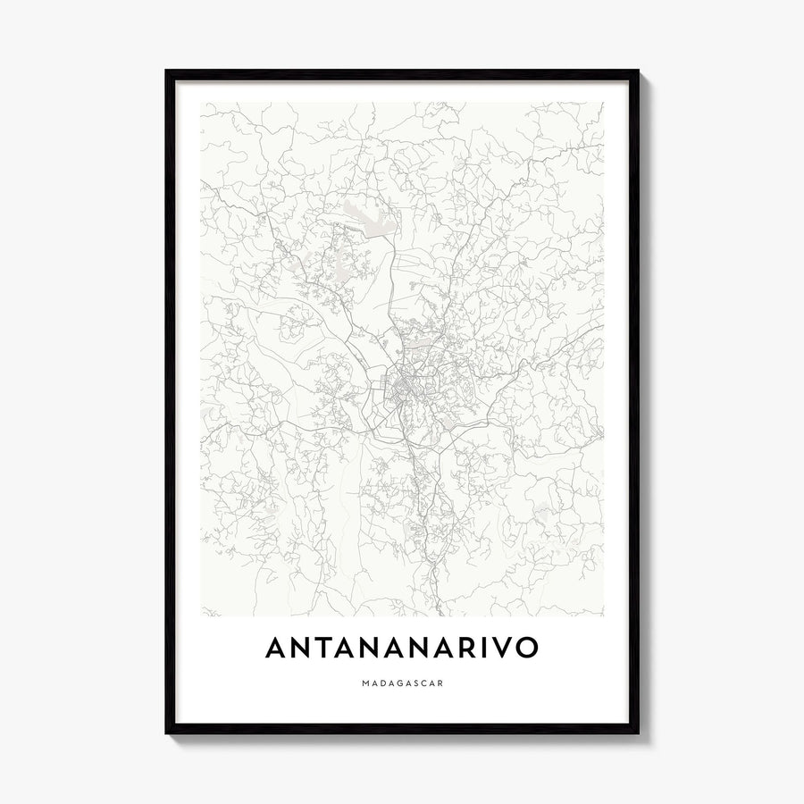 Antananarivo Map Poster, framed poster mockup