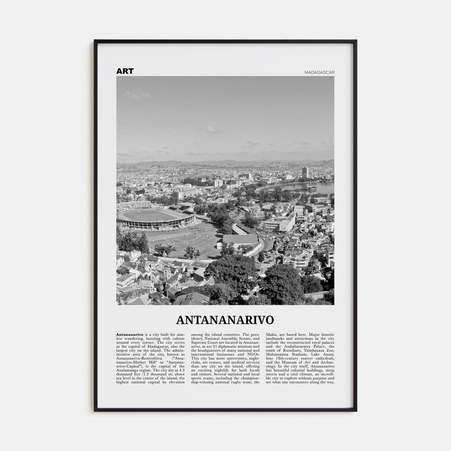 Antananarivo Poster None / 8x12 in Nbourhood Travel B&W Poster