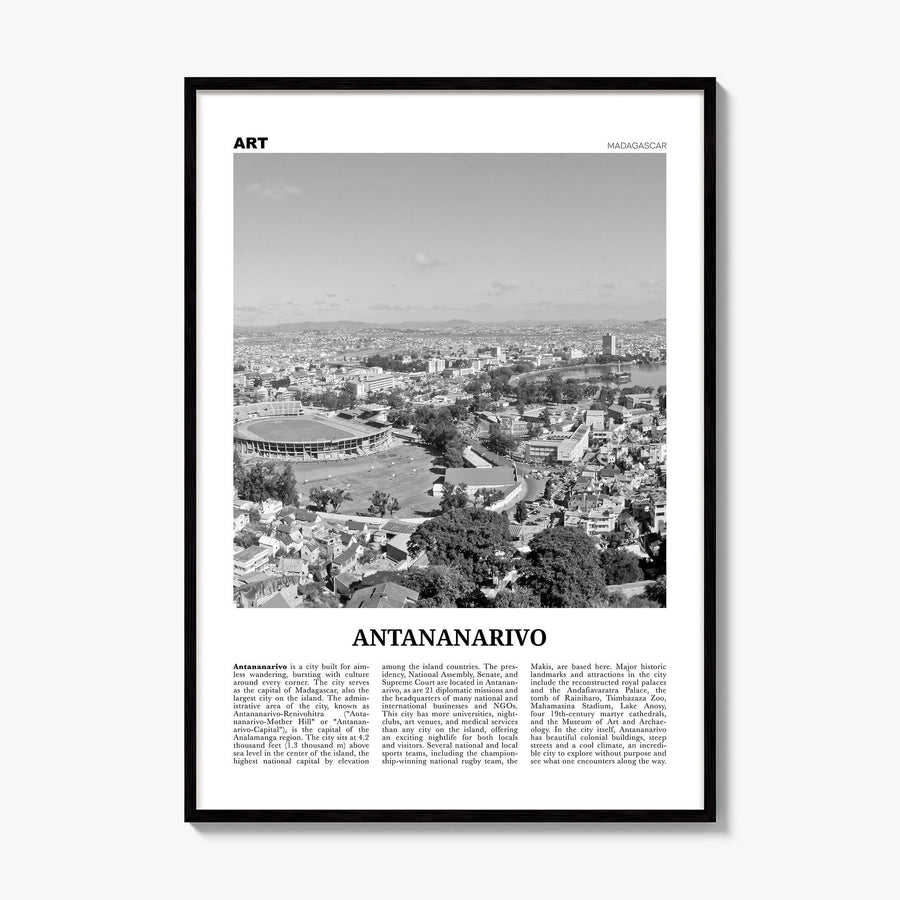 Antananarivo Newspaper Poster, framed poster mockup