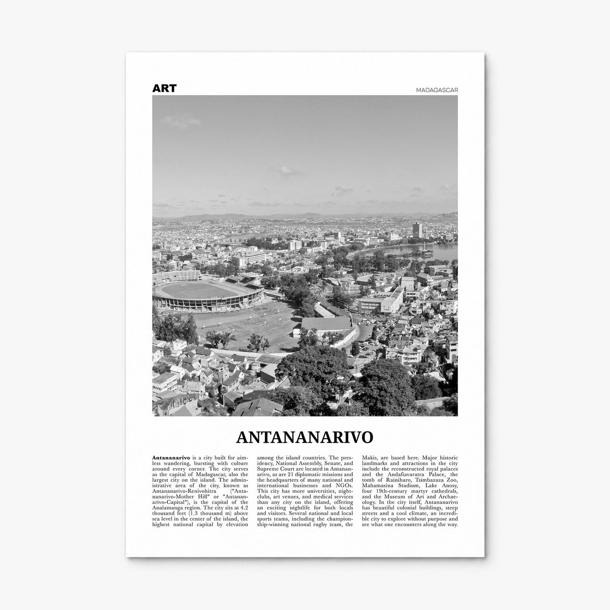 Antananarivo Newspaper Poster, print only (unframed)