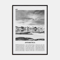 Antarctica Poster Black Wood / 8x12 in Nbourhood Travel B&W Poster