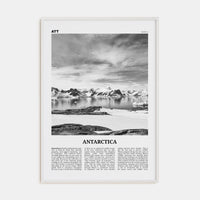 Antarctica Poster White Wood / 8x12 in Nbourhood Travel B&W Poster