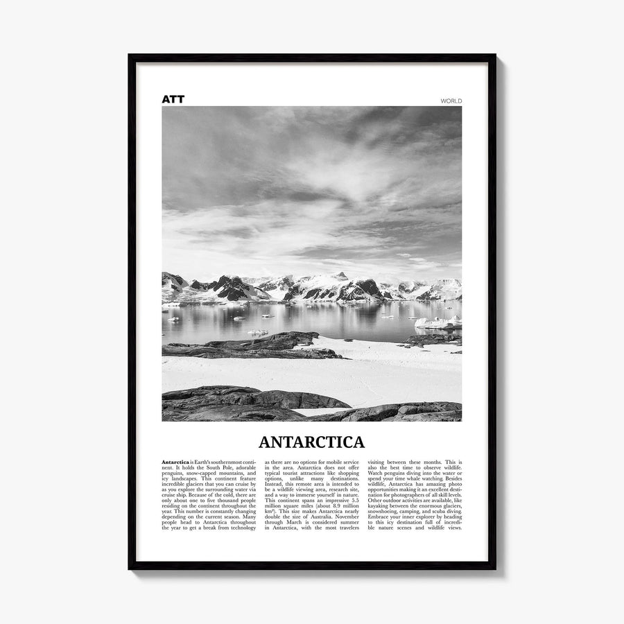 Antarctica Newspaper Poster, framed poster mockup