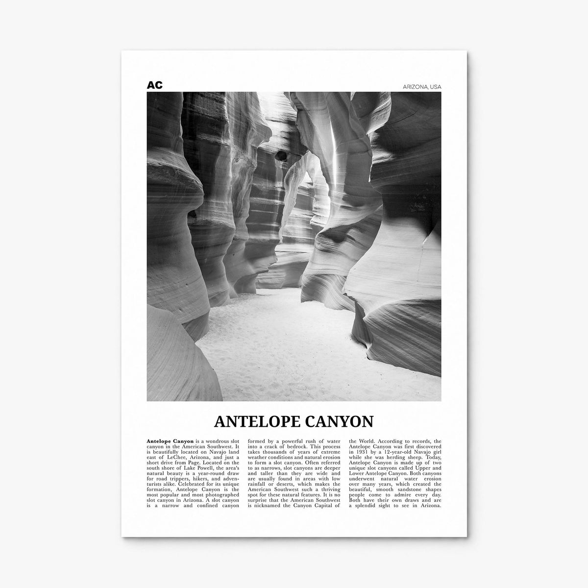 Antelope Canyon Newspaper Poster, print only (unframed)