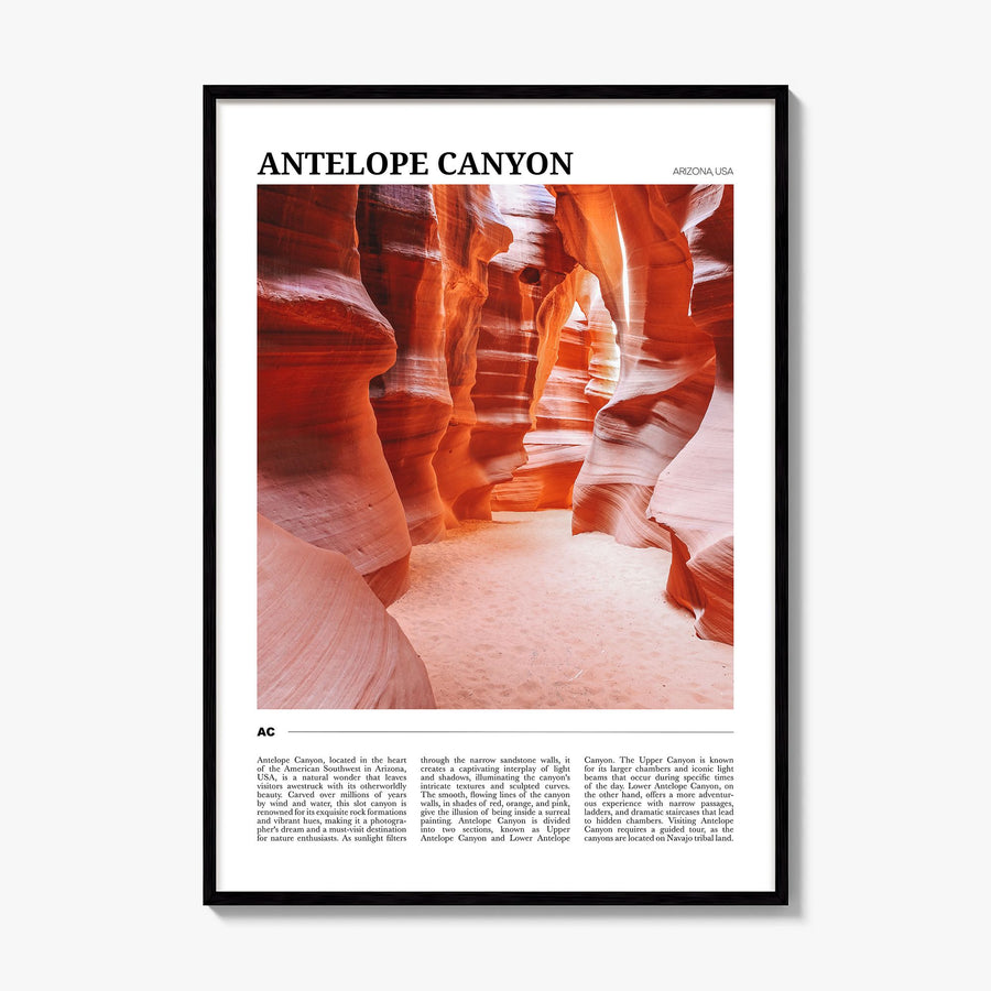 Antelope Canyon Travel Poster, framed poster mockup