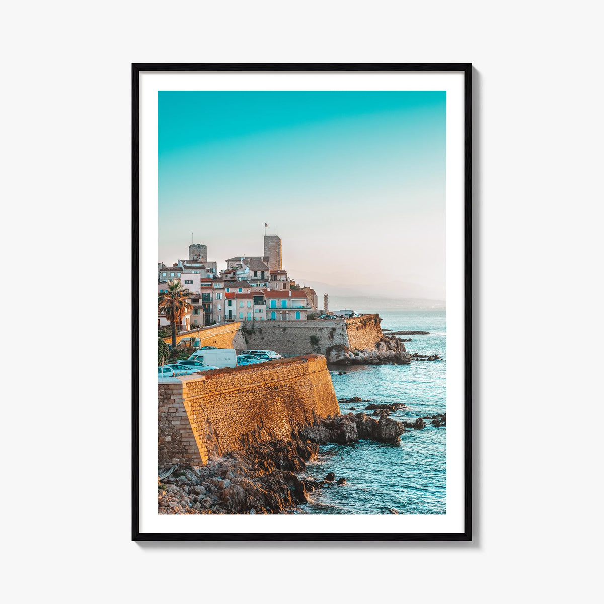 Antibes colorful photo poster of France – vertical wall art, unframed print shown in interior mockup