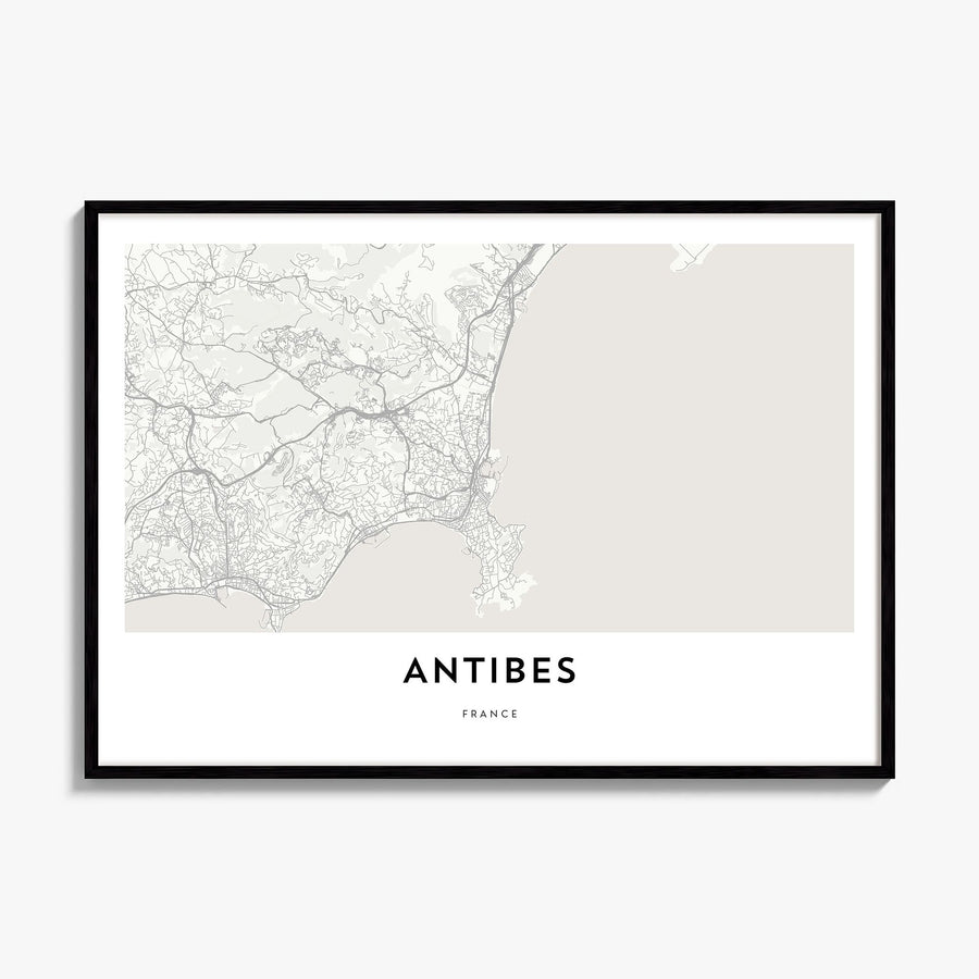 Antibes Map Poster, framed poster mockup