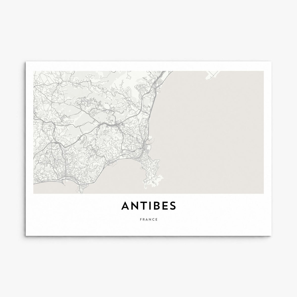 Antibes Map Poster, print only (unframed)
