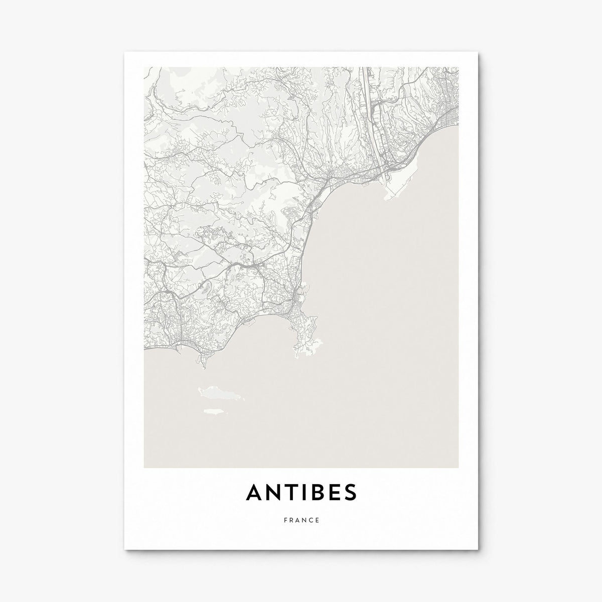 Antibes Map Poster, print only (unframed)