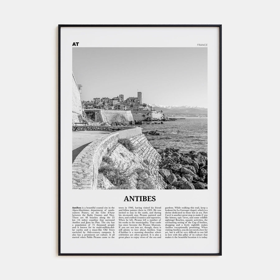 Antibes Poster None / 8x12 in Nbourhood Travel B&W Poster