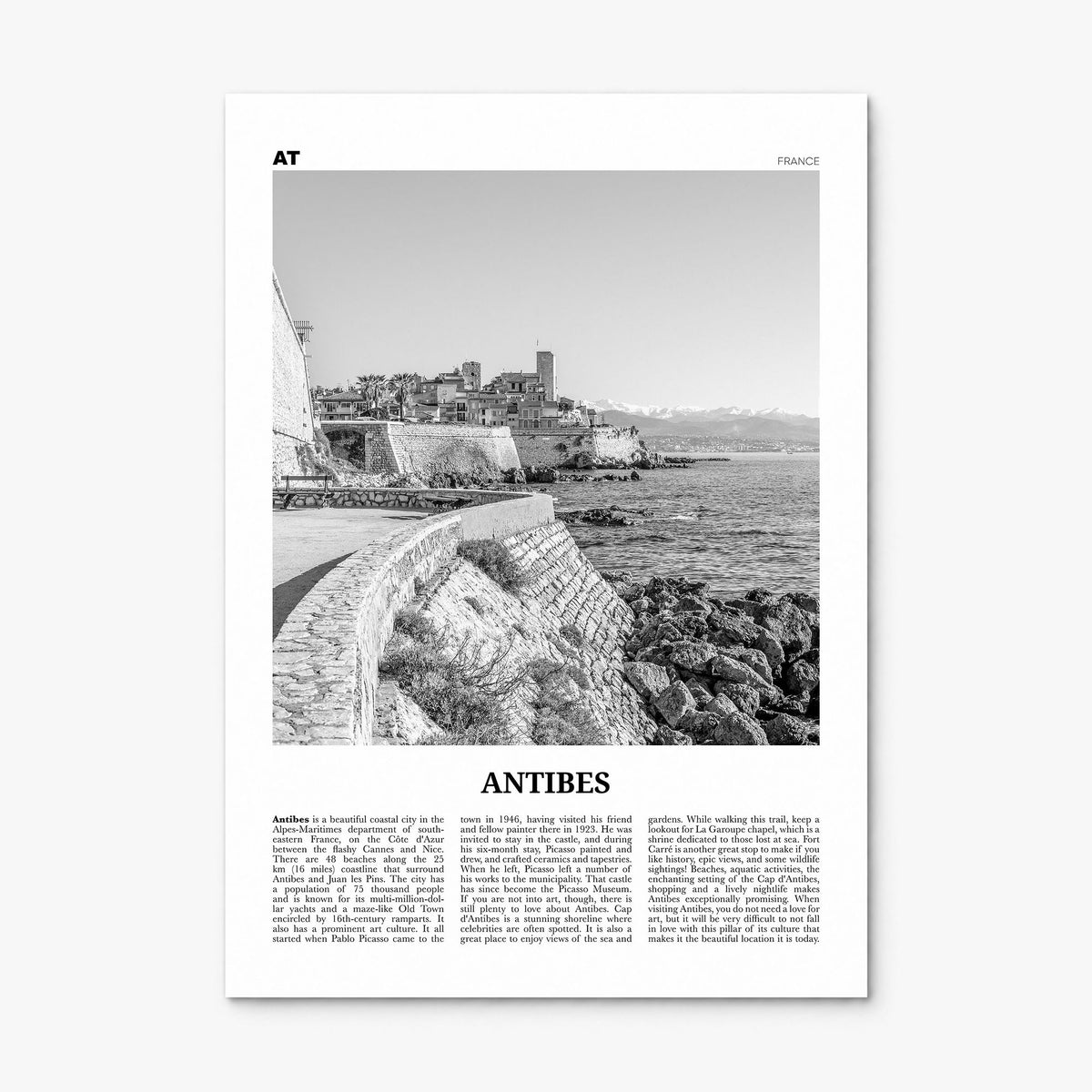 Antibes Newspaper Poster, print only (unframed)