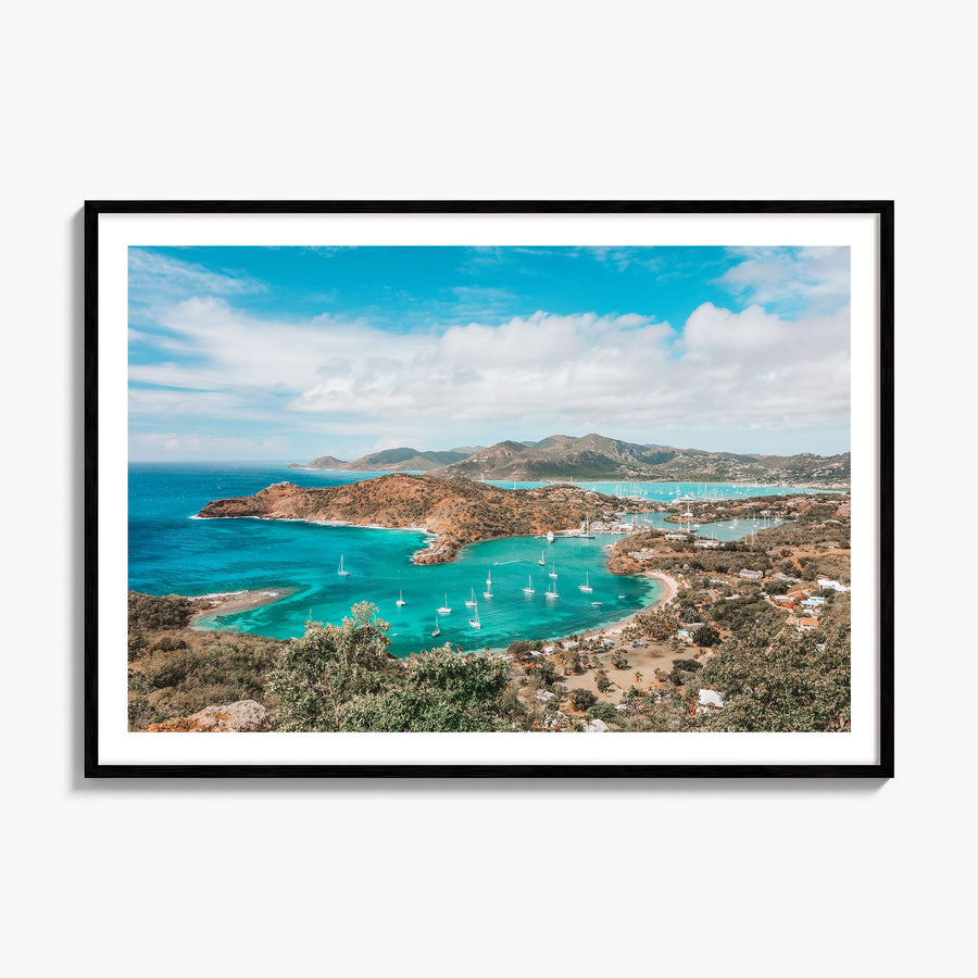 Antigua and Barbuda Photo Poster, framed poster mockup, white border