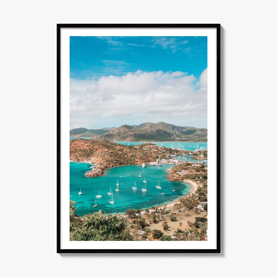 Antigua and Barbuda Photo Poster, framed poster mockup, white border