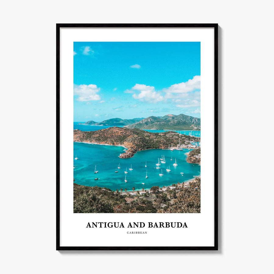 Antigua and Barbuda Classic Poster, framed poster mockup