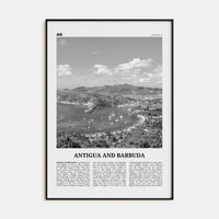 Antigua and Barbuda Poster None / 8x12 in Nbourhood Travel B&W Poster