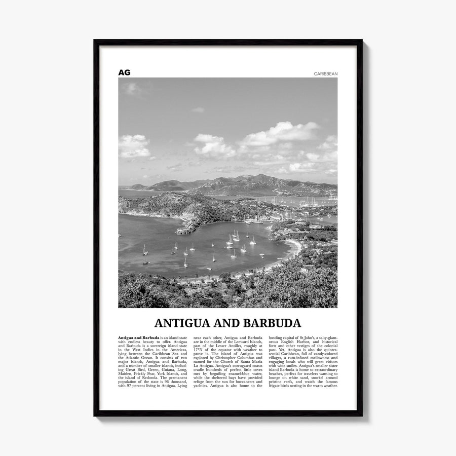 Antigua and Barbuda Newspaper Poster, framed poster mockup