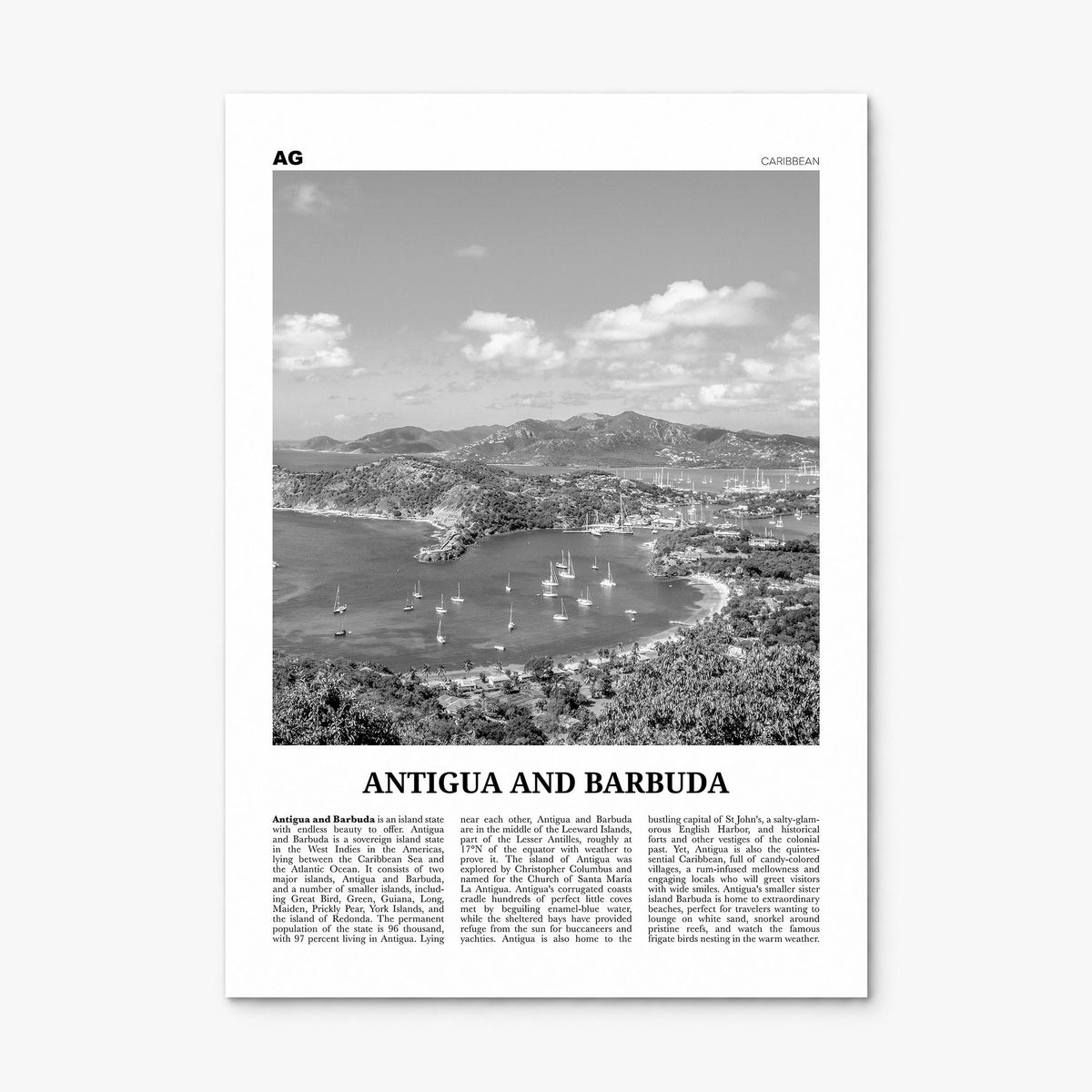 Antigua and Barbuda Newspaper Poster, print only (unframed)