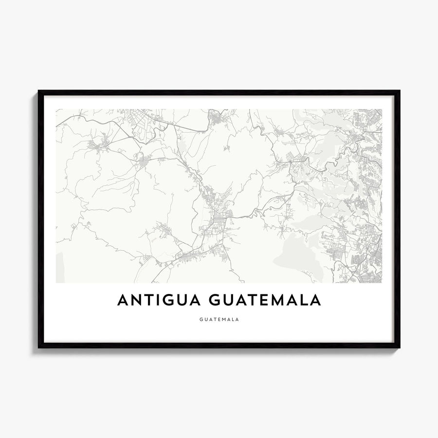 Antigua Guatemala Map Poster, framed poster mockup