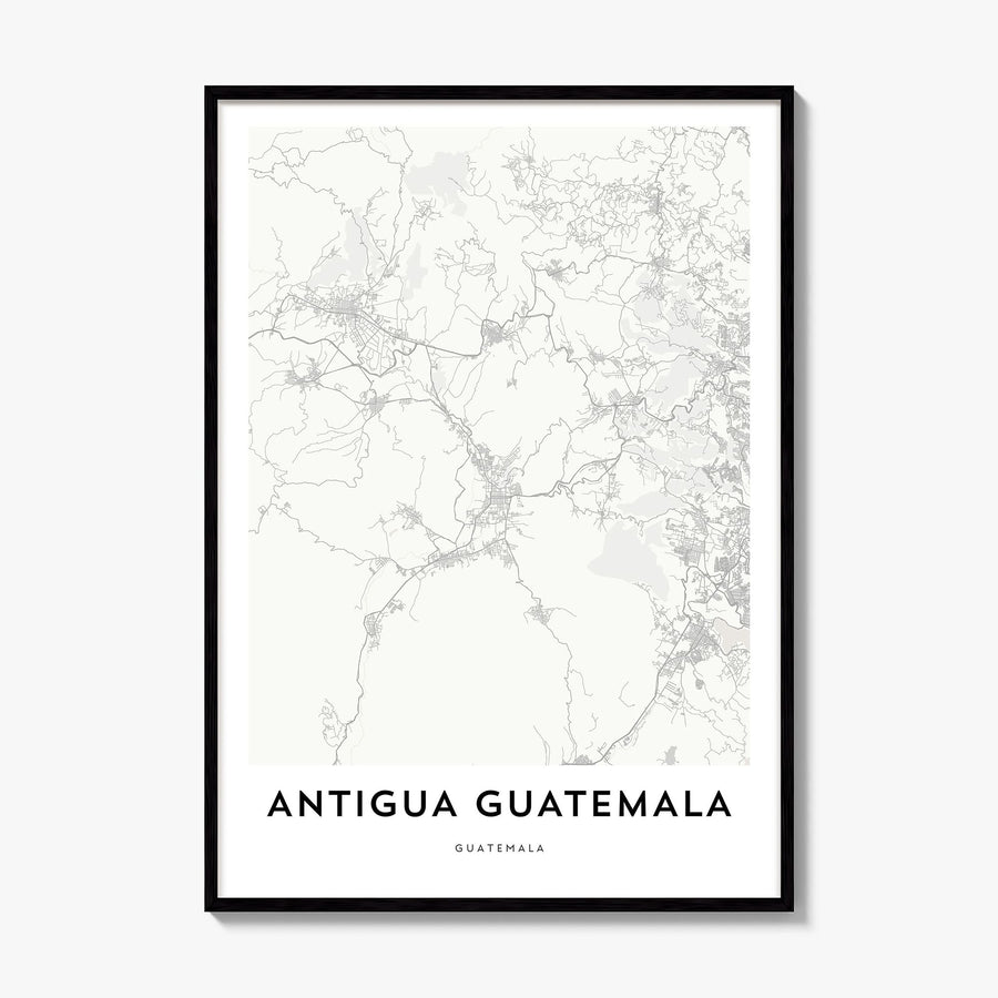 Antigua Guatemala Map Poster, framed poster mockup