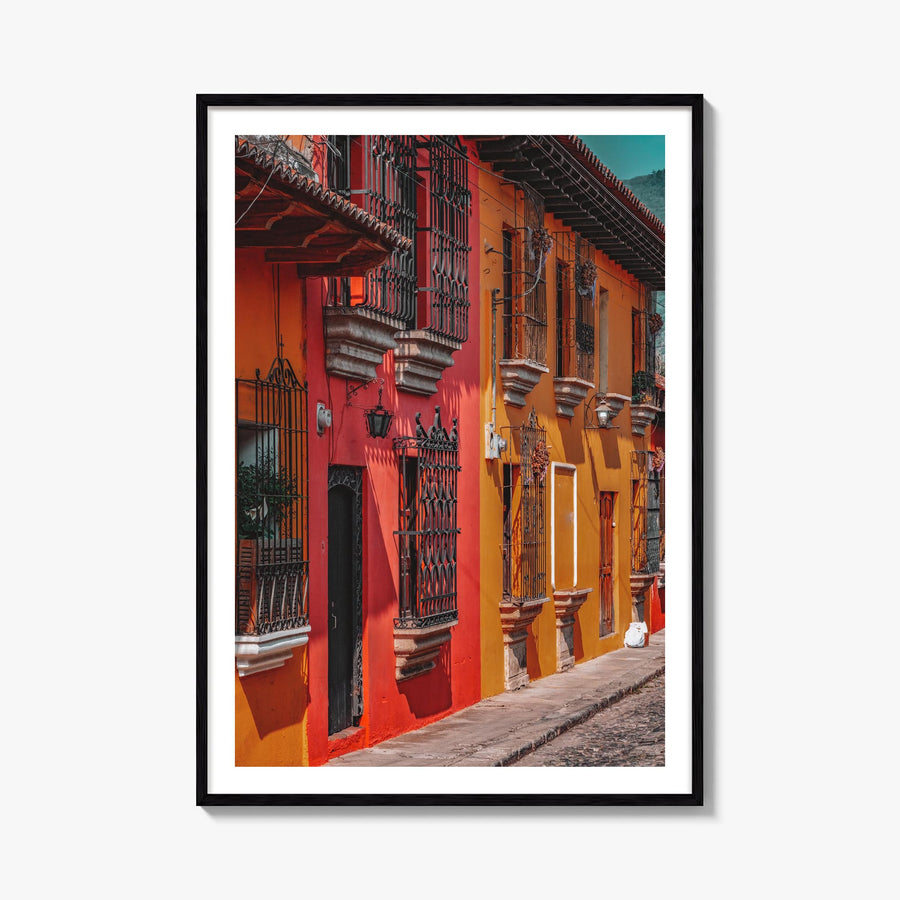Antigua Guatemala no. 2 colorful photo poster of Guatemala – vertical wall art, unframed print shown in interior mockup