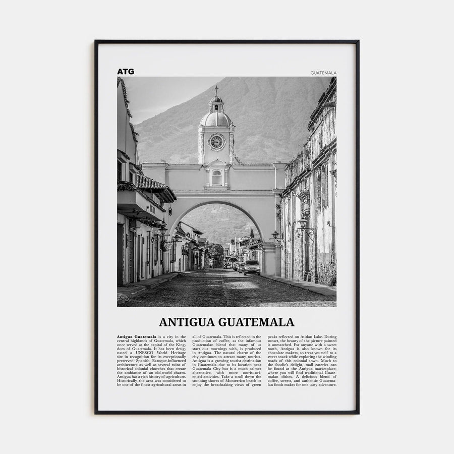 Antigua Guatemala Poster None / 8x12 in Nbourhood Travel B&W Poster