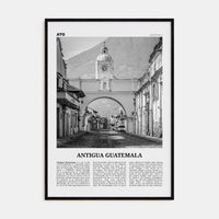 Antigua Guatemala Poster Black Wood / 8x12 in Nbourhood Travel B&W Poster