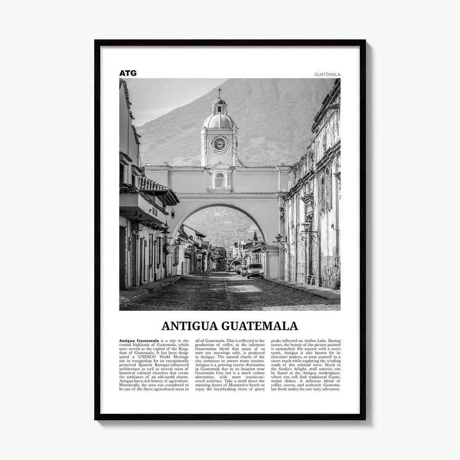 Antigua Guatemala Newspaper Poster, framed poster mockup