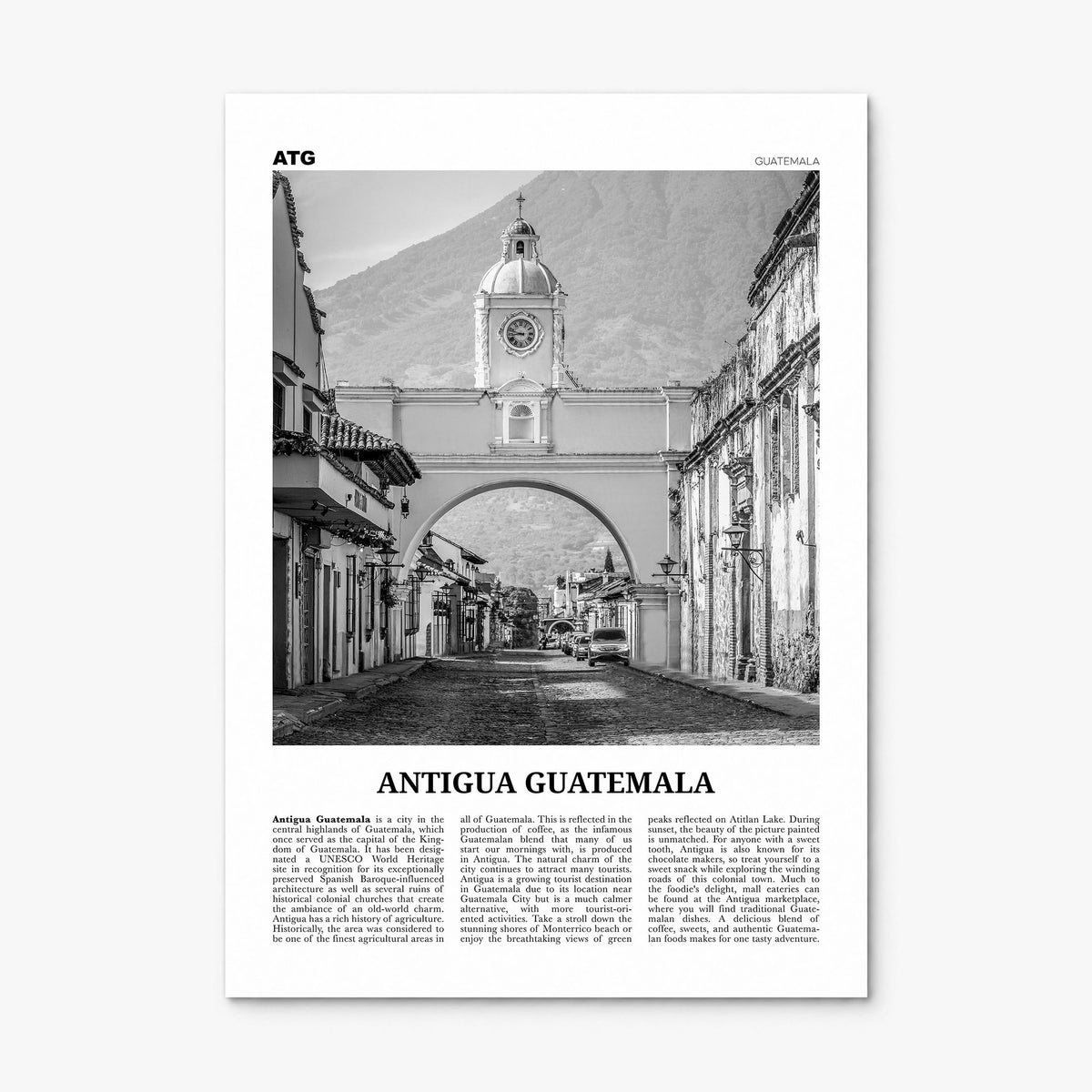 Antigua Guatemala Newspaper Poster, print only (unframed)
