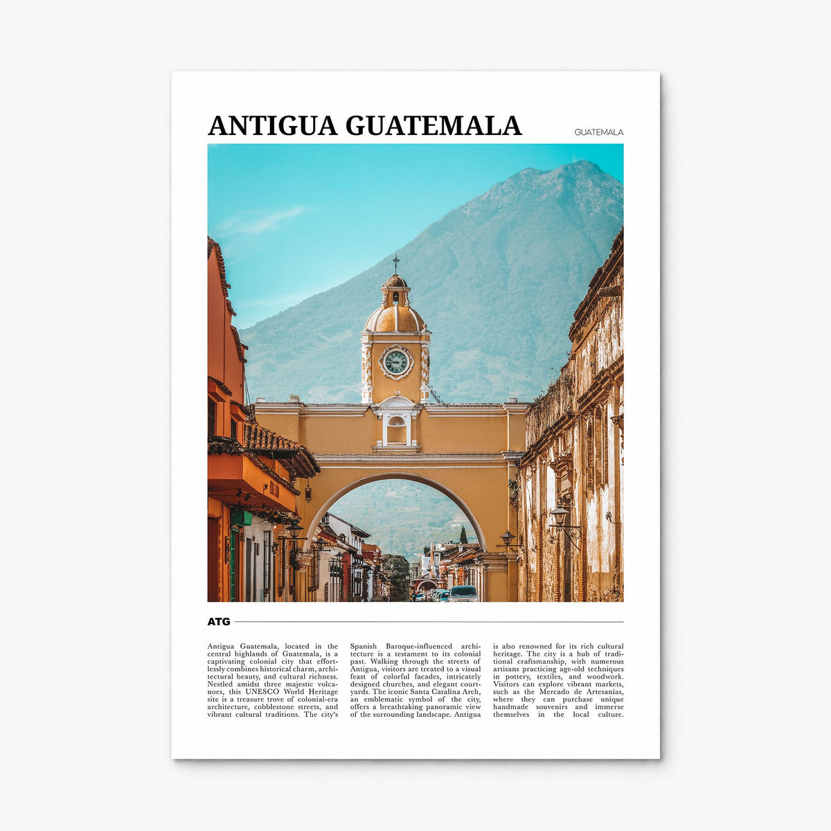 Antigua Guatemala Travel Poster, print only (unframed)