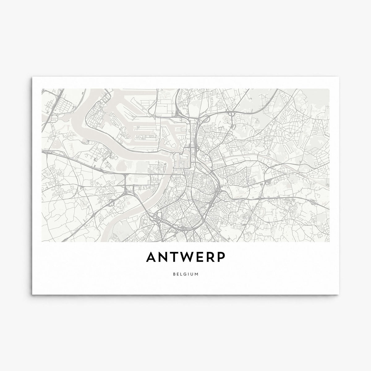 Antwerp Map Poster, print only (unframed)