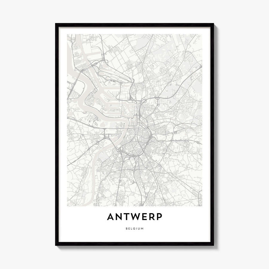 Antwerp Map Poster, framed poster mockup