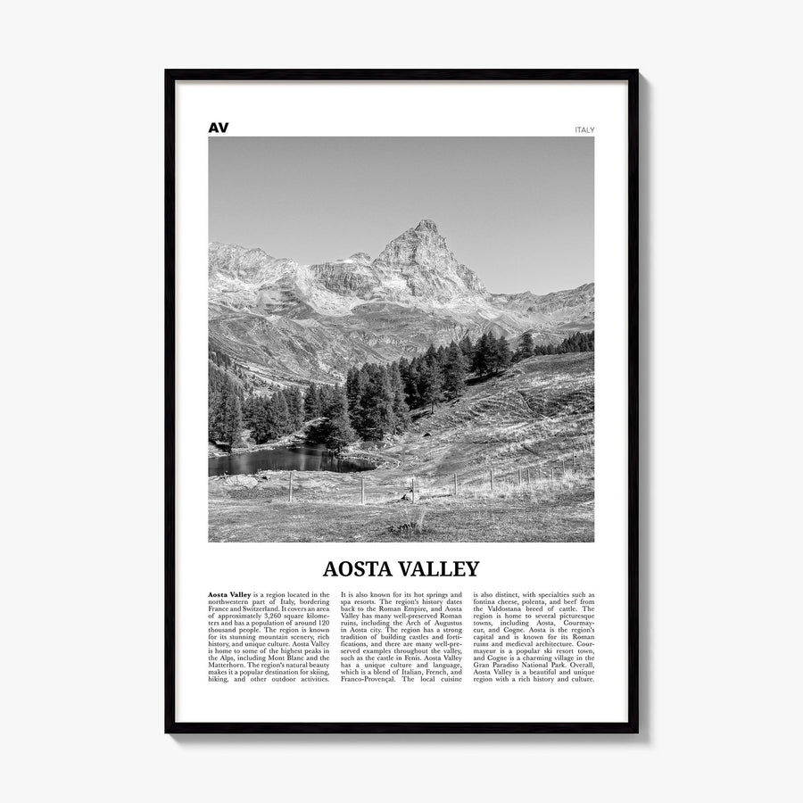 Aosta Valley Newspaper Poster, framed poster mockup