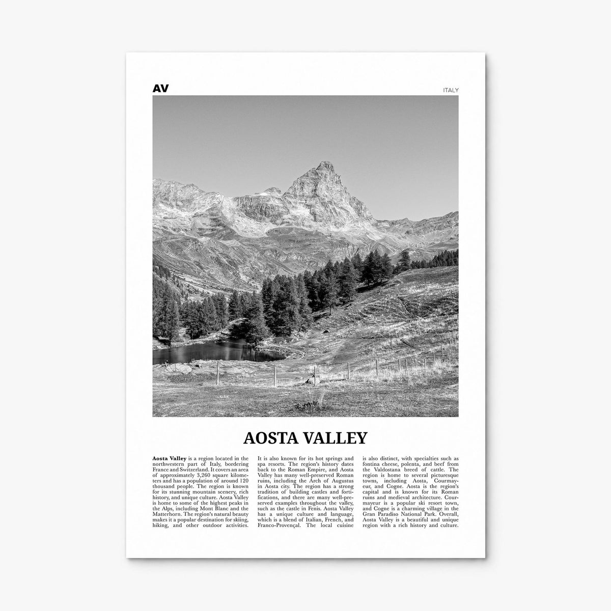 Aosta Valley Newspaper Poster, print only (unframed)