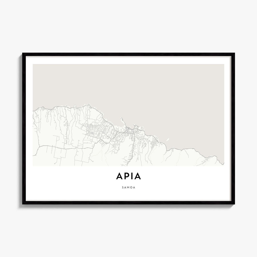 Apia Map Poster, framed poster mockup