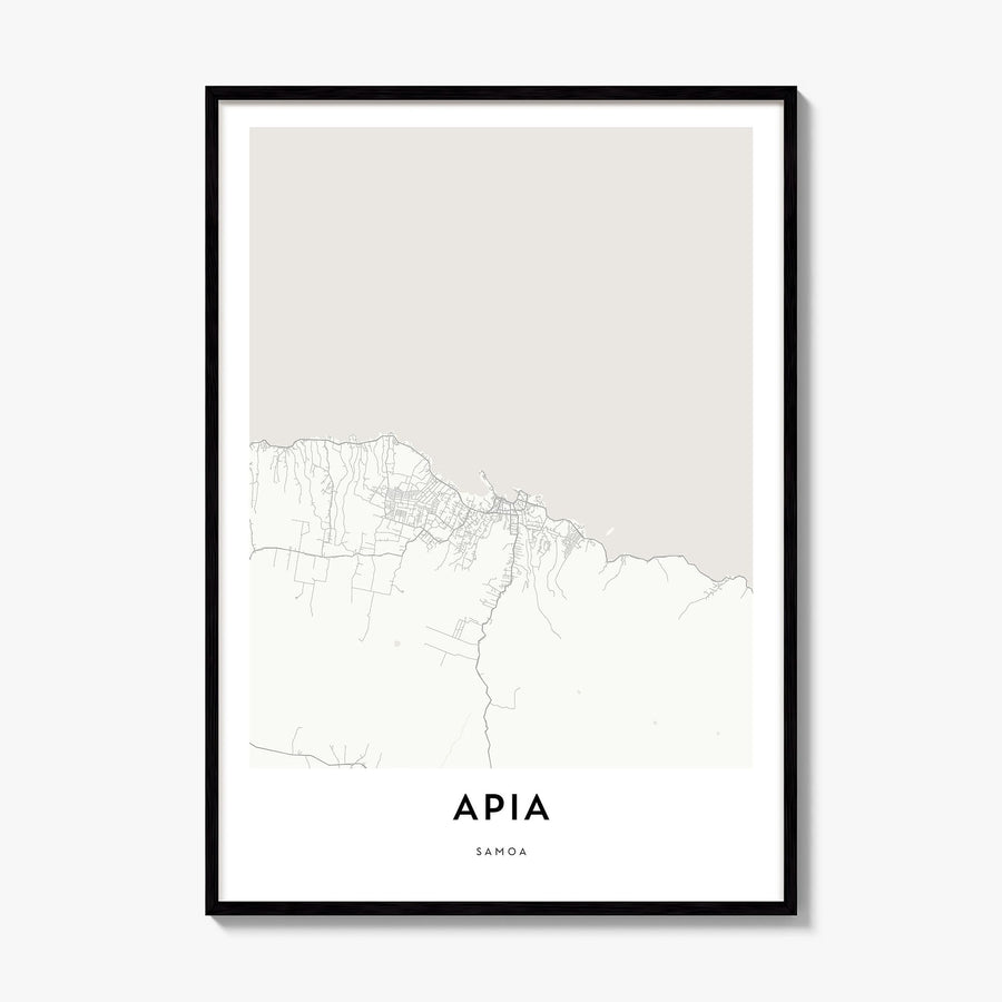 Apia Map Poster, framed poster mockup
