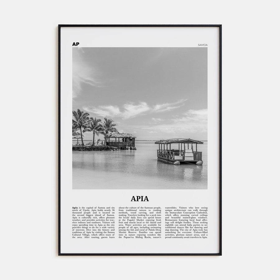 Apia Poster None / 8x12 in Nbourhood Travel B&W Poster