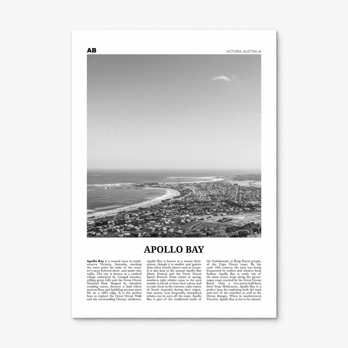 Apollo Bay Newspaper Poster, print only (unframed)
