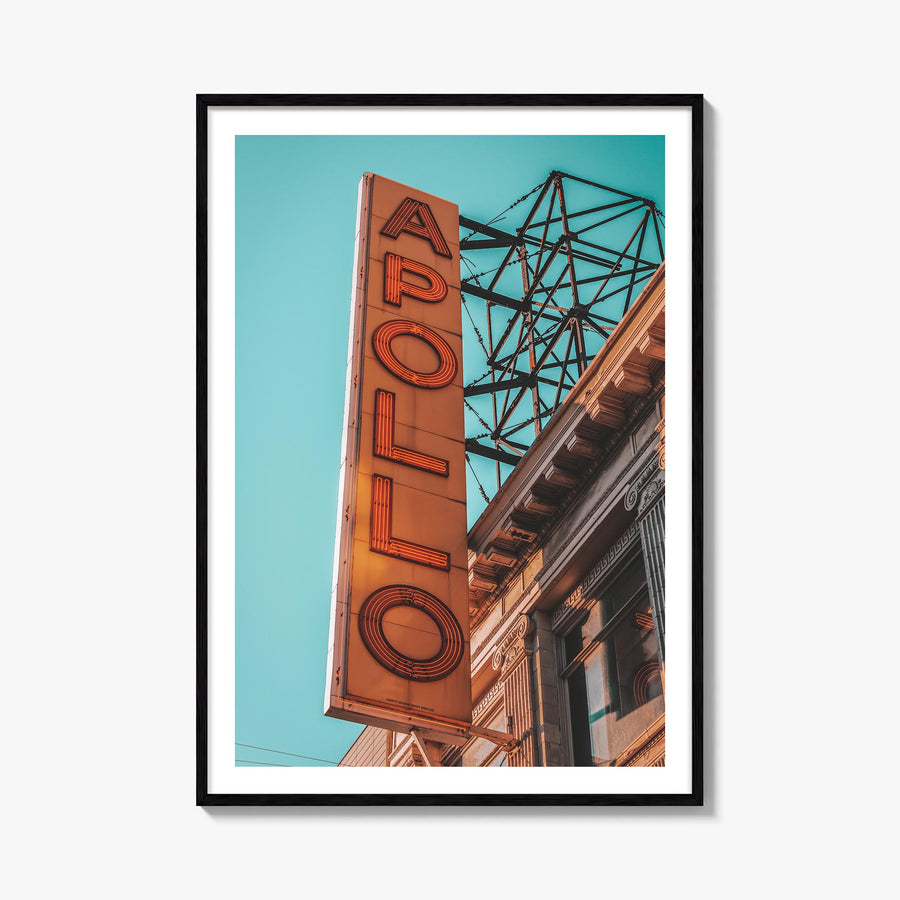 Apollo Theater colorful photo poster – vertical wall art, unframed print shown in interior mockup