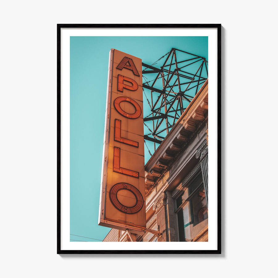 Apollo Theater Photo Poster, framed poster mockup, white border