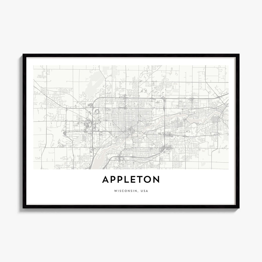 Appleton Map Poster, framed poster mockup