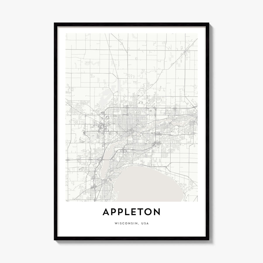 Appleton Map Poster, framed poster mockup