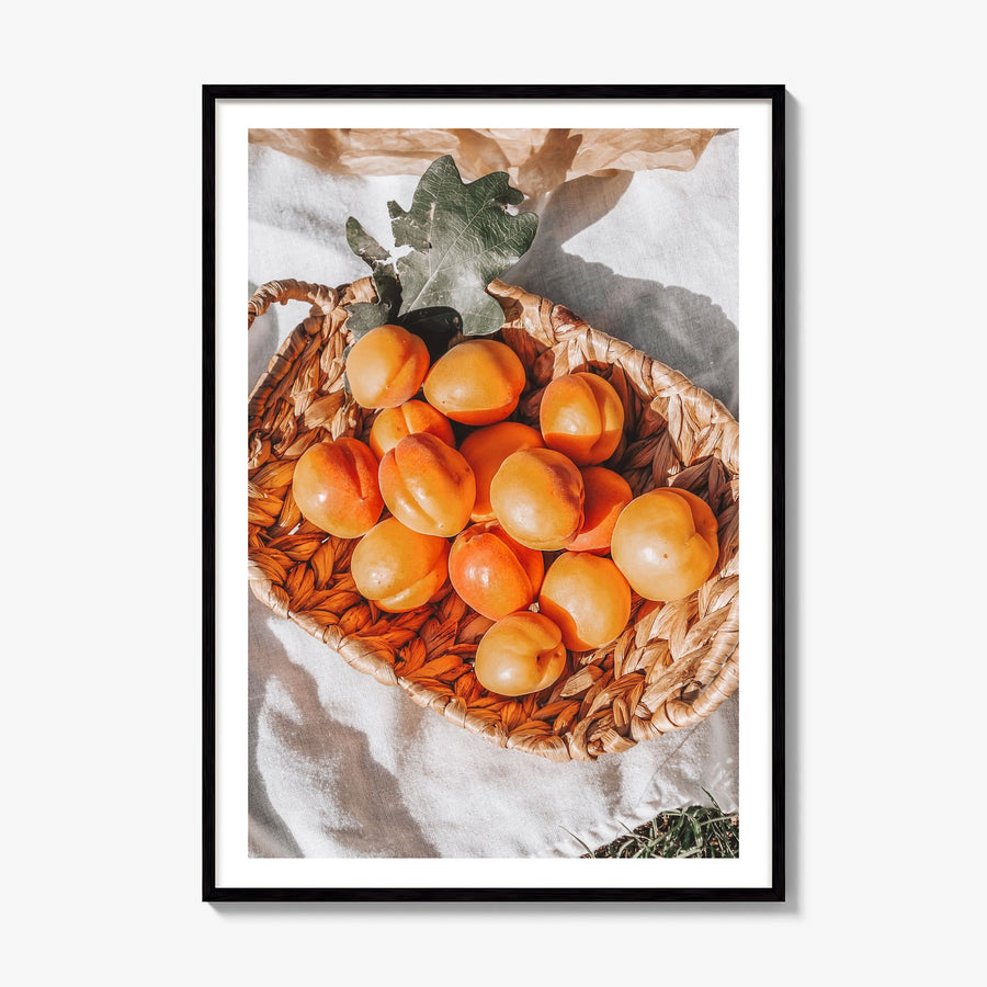 Apricots Photo Poster, framed poster mockup, white border