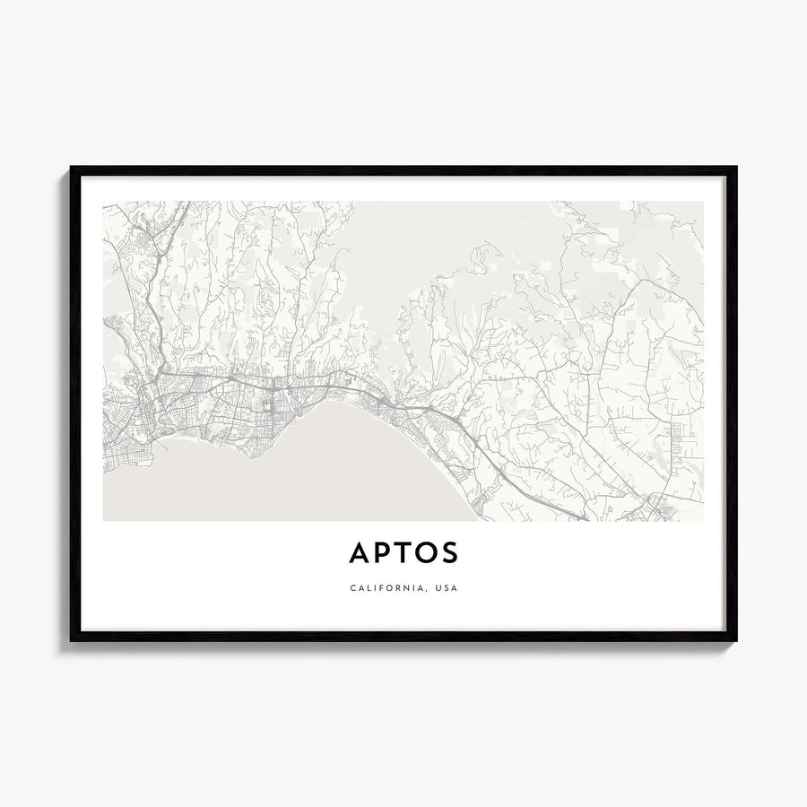 Aptos Map Poster, framed poster mockup