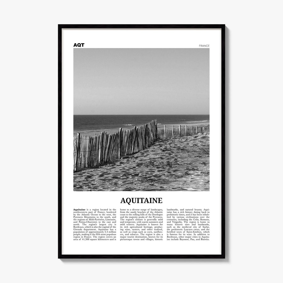 Aquitaine Newspaper Poster, framed poster mockup