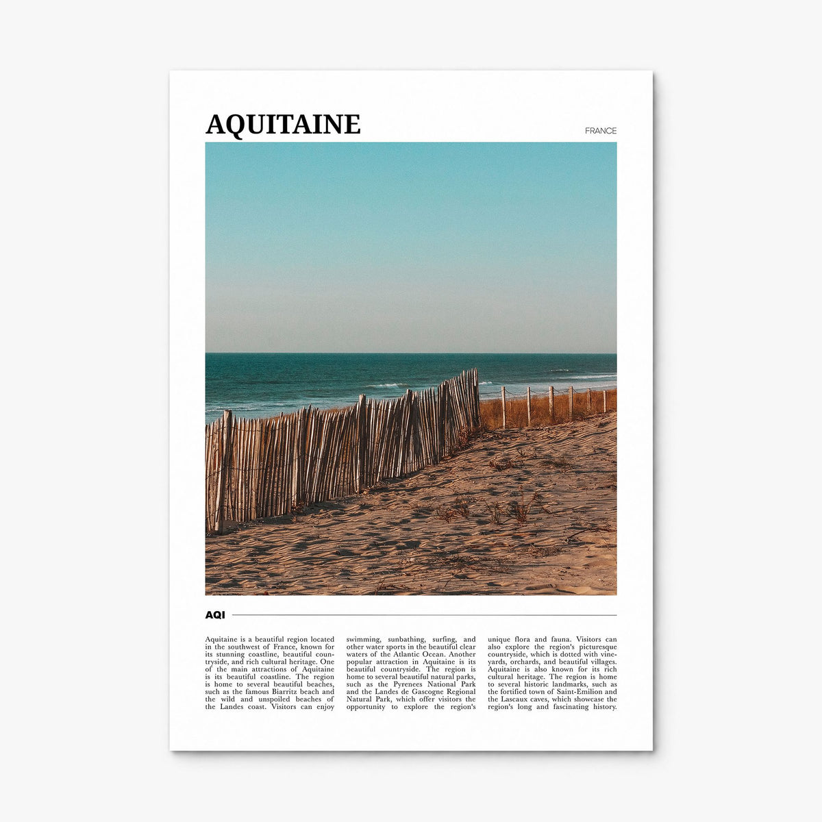 Aquitaine Travel Poster, print only (unframed)