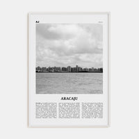 Aracaju Poster White Wood / 8x12 in Nbourhood Travel B&W Poster