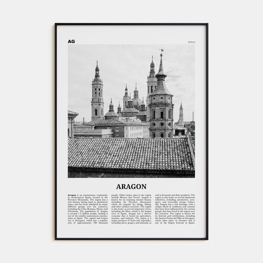 Aragon Poster None / 8x12 in Nbourhood Travel B&W Poster