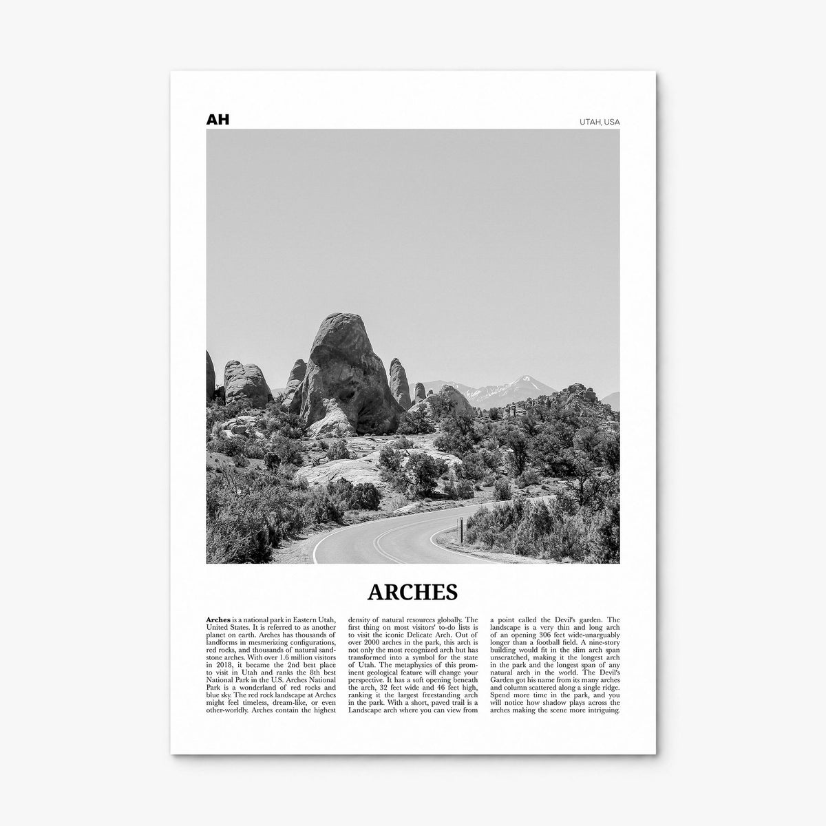 Arches National Park Newspaper Poster, print only (unframed)